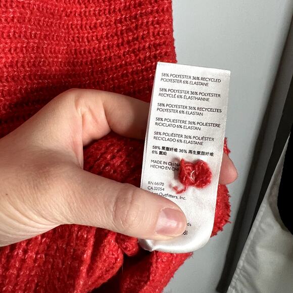Pilcro Orange/Red Mock Neck Sweater - Picture 4 of 5